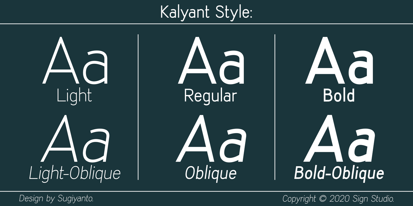 Пример шрифта Kalyant Bold Oblique